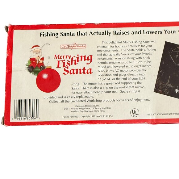 Vintage Merry Fishing Santa Animated Ornament - Picture 4 of 5
